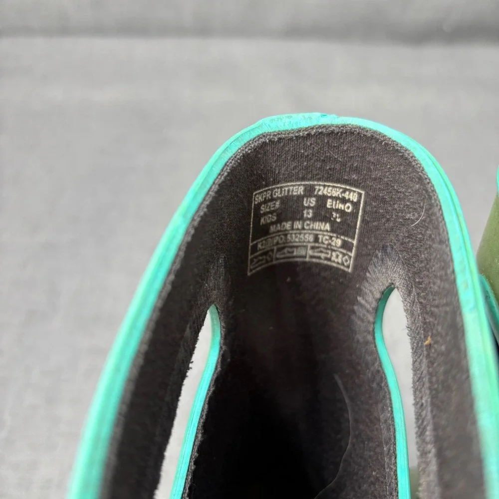 Bogs Skipper Glitter Green‎ Waterproof Rain Boots Pull On Outdoors Kids Size 13